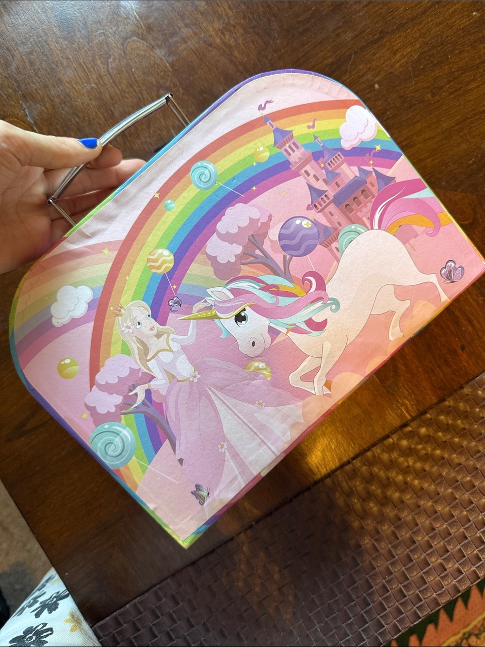 Kids Unicorn Rainbow Carry Case - Pink